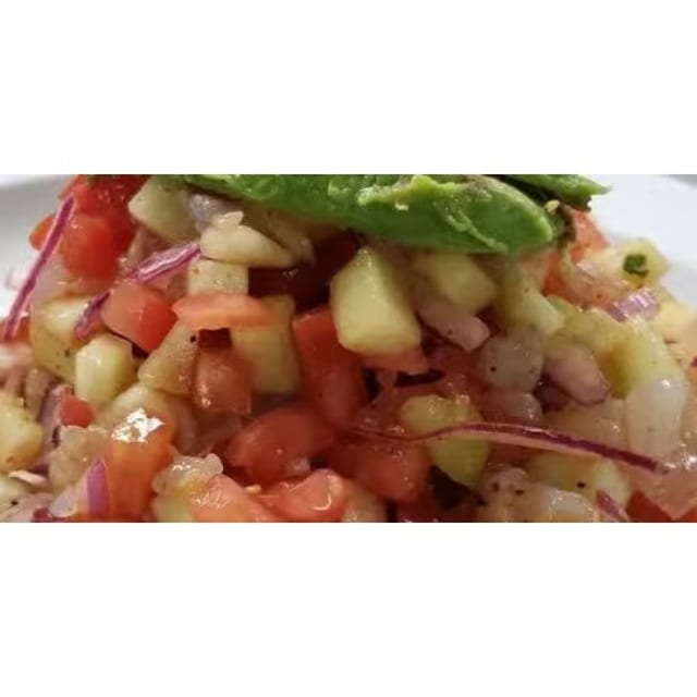 Tostadota Ceviche De Camaron Curtido.