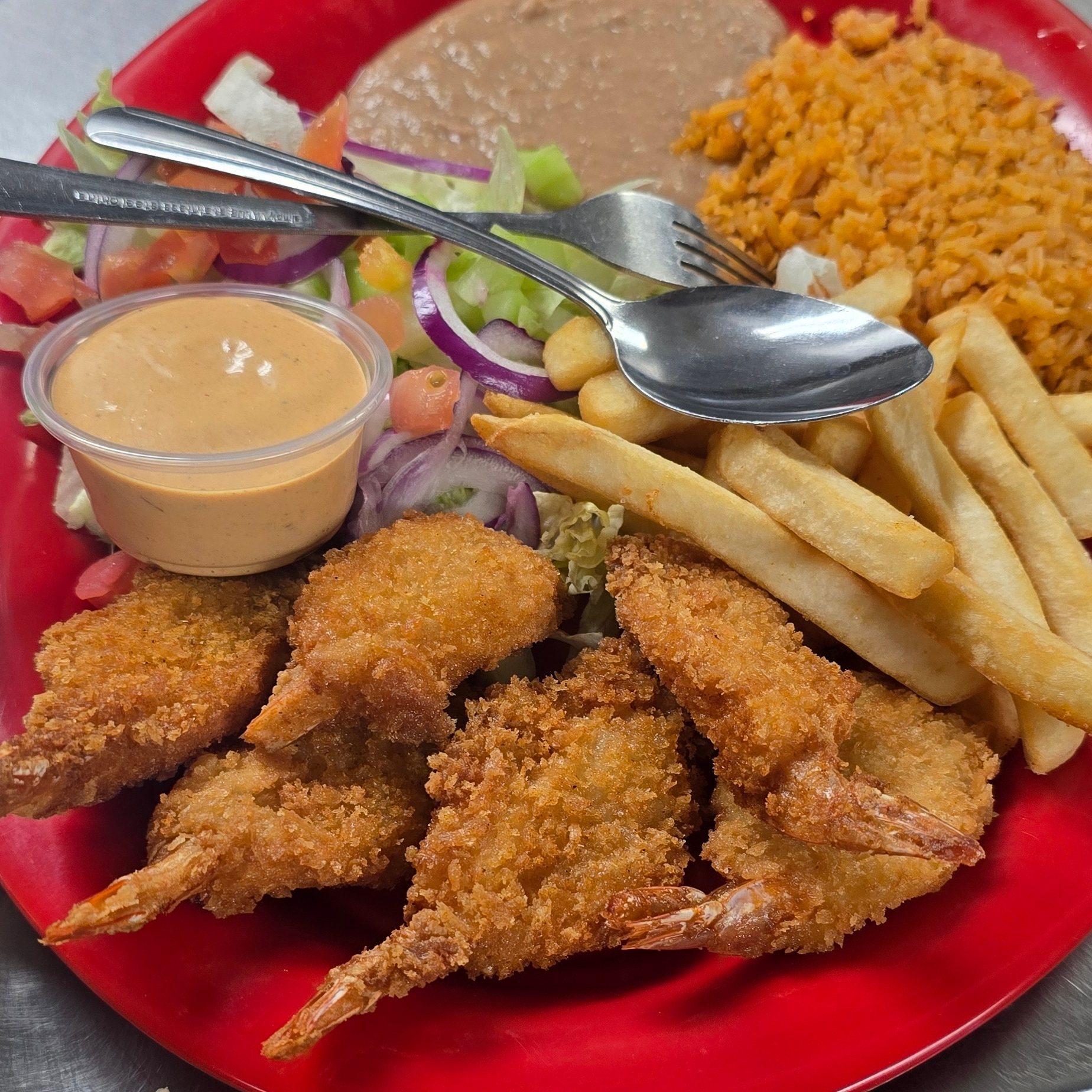 Camarones Empanisados Plate.