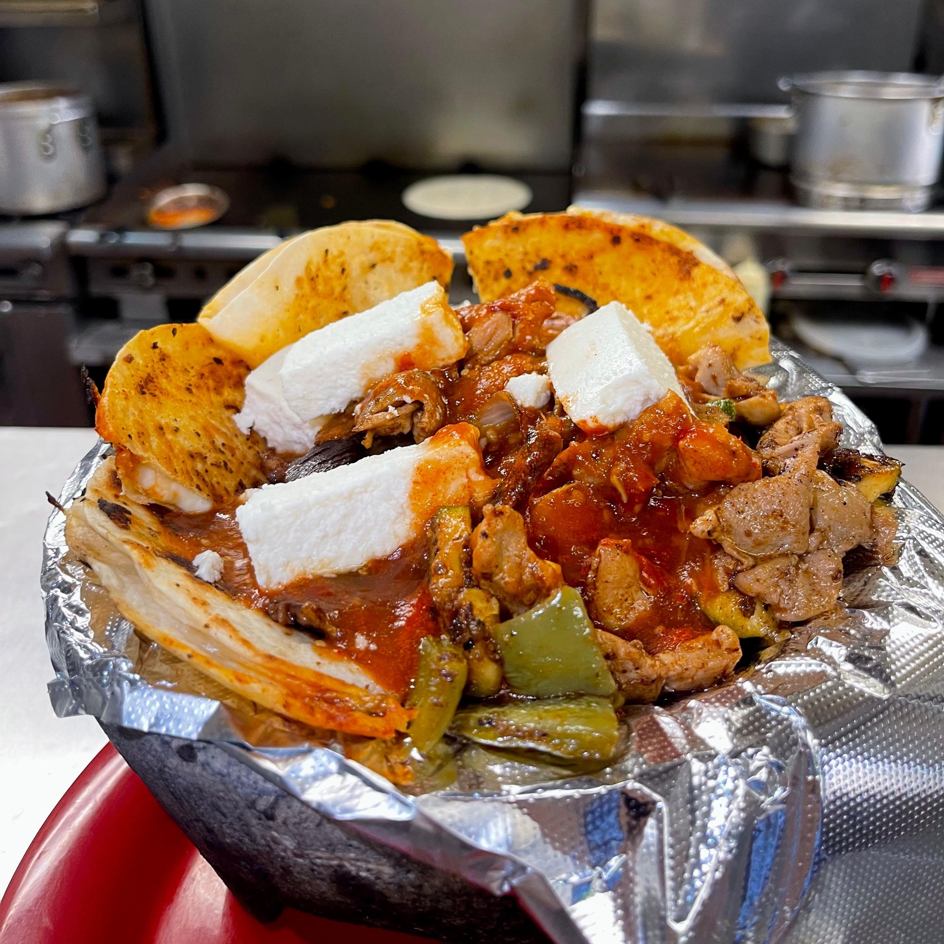 Molcajete Regular with Salsa.