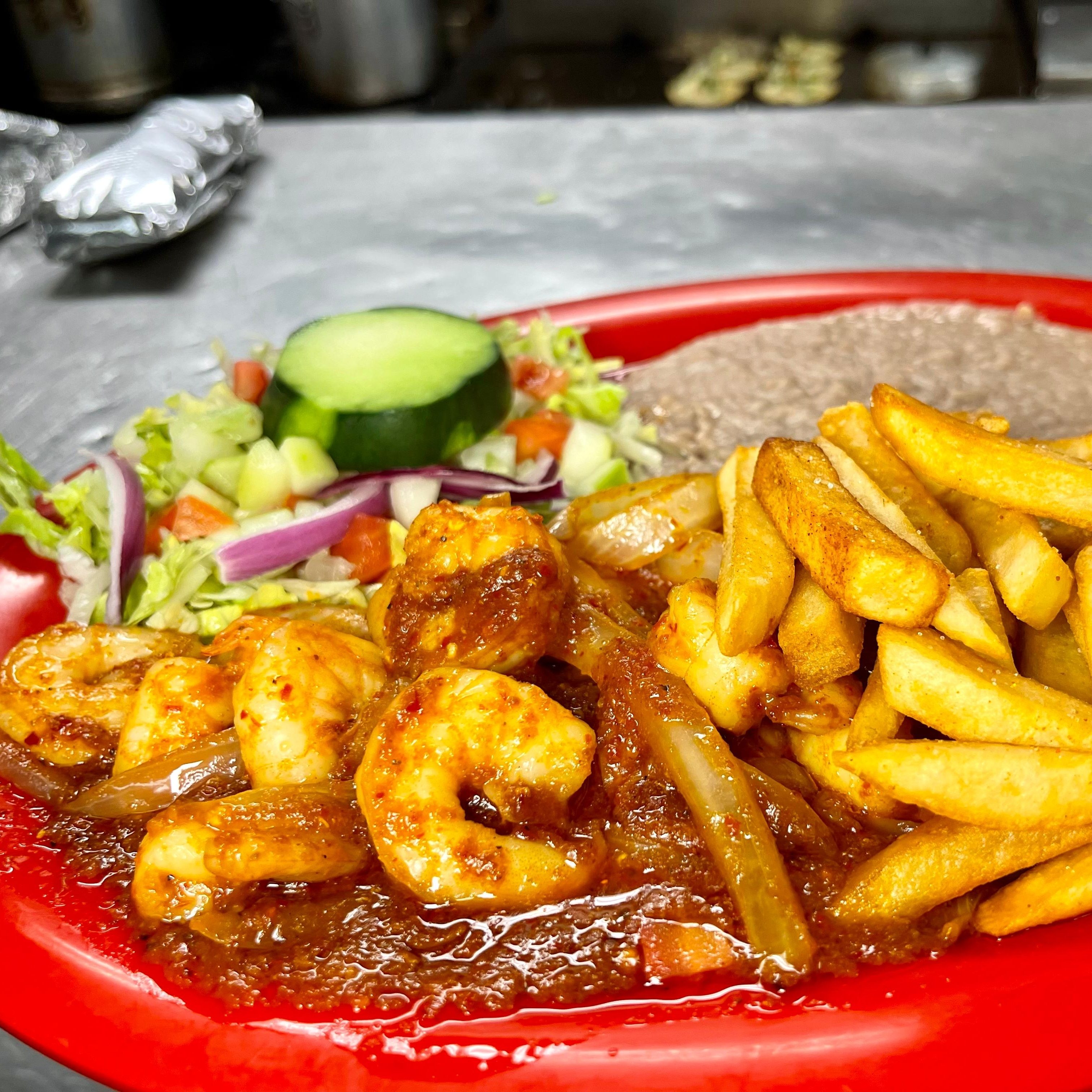 Camarones a La Diabla Plate.